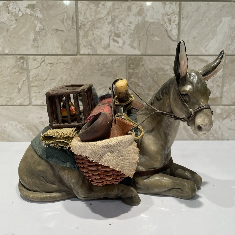 2005 Member's Mark Nativity Donkey Pack Animal Porcelain Replacement Figurine